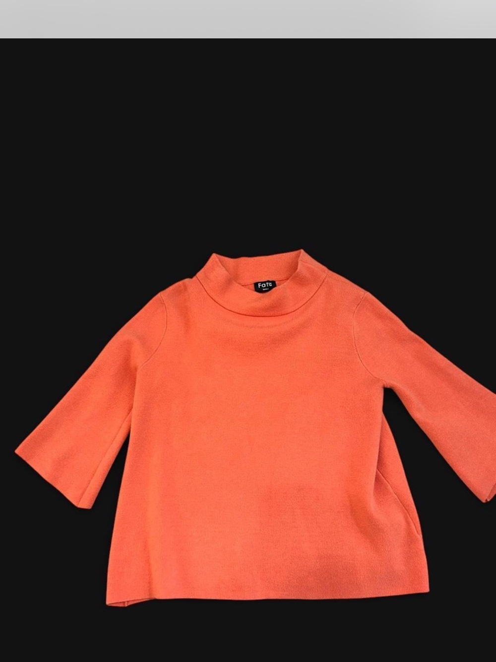 Fate Girls Coral-Orange Mock Neck Long Sleeve Top